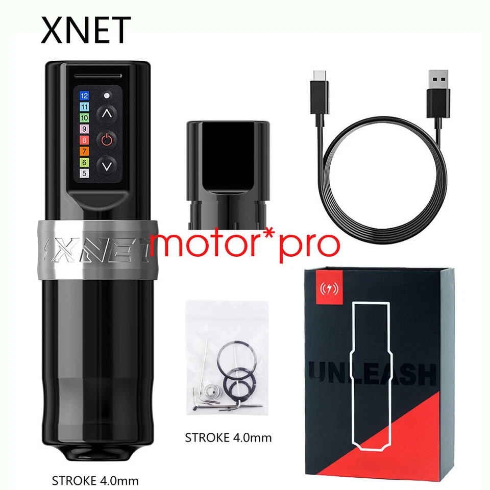 XNET FLUX Wireless Tattoo Machine Pen Strong Coreless Motor 2000mAh Battery Kit