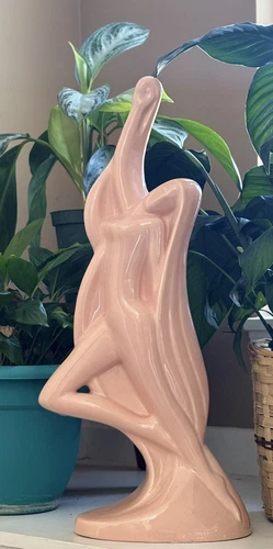 HAEGER I Am Woman Art Deco Contemporary Nude Dance #6041 Ceramic Peach 24” EVC