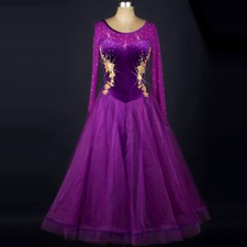 NEW Latin Ballroom Dance Dress Modern Salsa Waltz Standard Long Dress F217