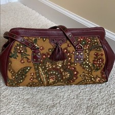 Isabella Fiore beaded brown paisley purse