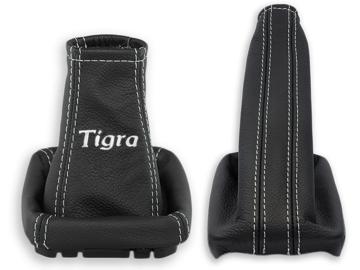 Schwarze Leder-Nähte Für Vauxhall/Opel Tigra B Twintop (2004-2009) – Handbremse & Schaltknauf, Maßgefertigt