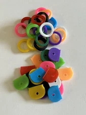 5pcs Key Cap/Ring Silicone Identifier Cover, Color Coded Key ID Tags