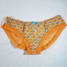 Victoria's Secret POUT Lace Back Bikini Medium Orange Blue Lemon Cherry Ruched