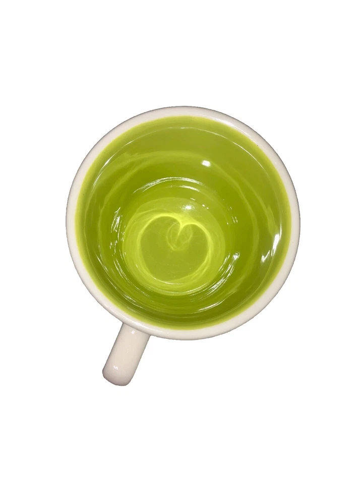 Taza interior vintage Taylor International pájaro rojo floral cerámica verde Foto 3 de 4