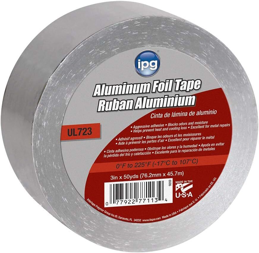 IPG Aluminum Foil Tape, 3" x 50 yd, Silver (Single Roll) eBay