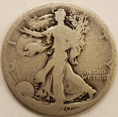 1920-D WALKING LIBERTY SILVER HALF DOLLAR GOOD CONDITION #MC_410