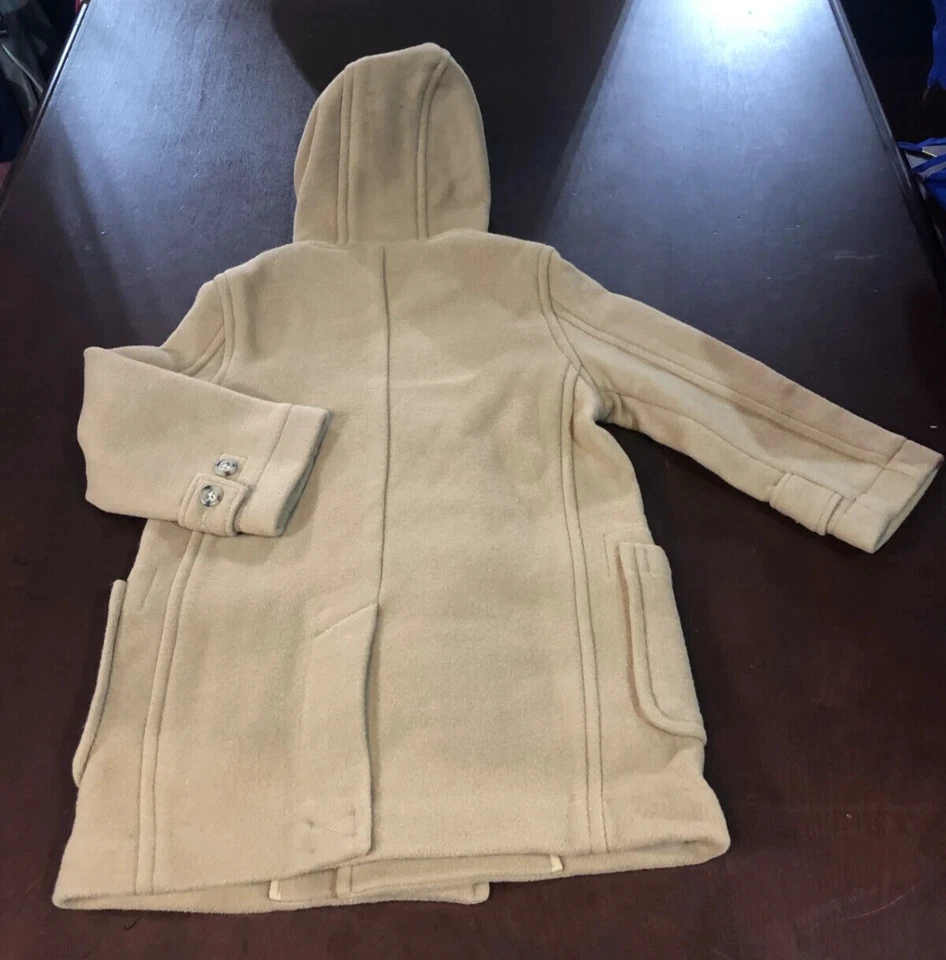 $575 Polo Ralph Lauren Camel Unisex SZ 7 Wool Hooded Melton Duffle Coat - Image 2 of 4