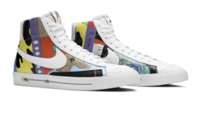 Nike Air Blazer Mid 77 Flyleather Ruohan Wang Multicolor￼ Sz 9 Sneaker Rare Dunk