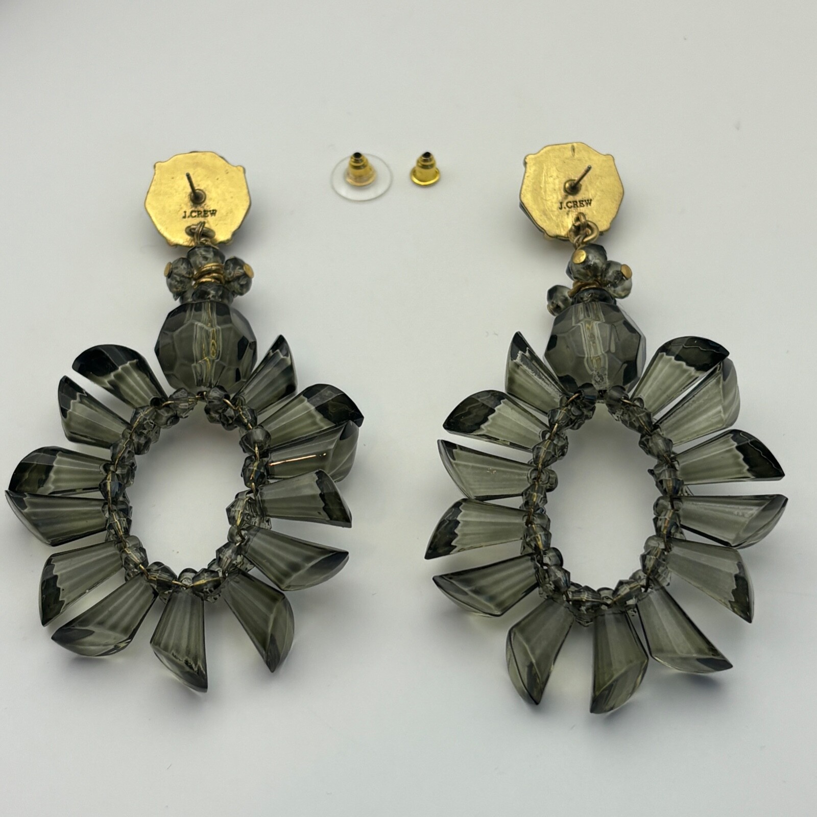 J. Crew Statement Earrings Green Lightweight Large - image 4