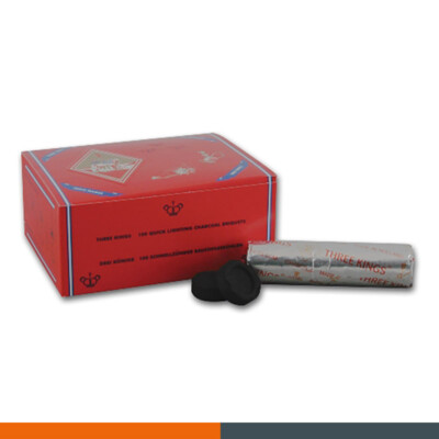 Wasserpfeifenkohle THREE KINGS 33 mm 10x10 Tabletten