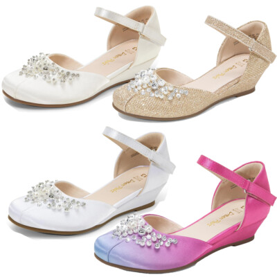Girls Flat Shoes Dress Shoes Low Heels Low Wedge Pumps Party Wedding Shoes