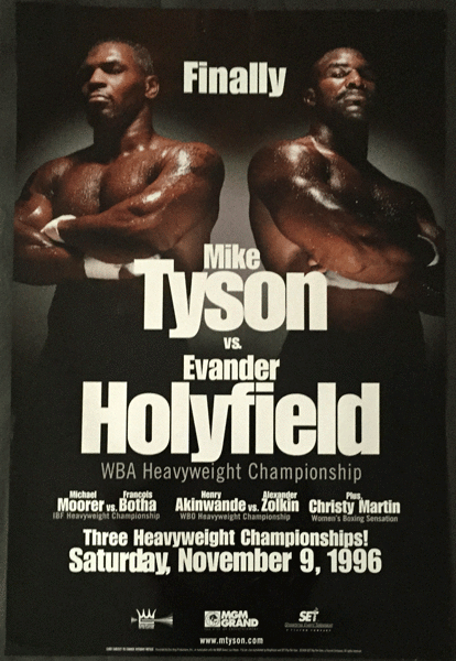 Mike Tyson vs.Evander Holyfield II Poster Pc Ides Beer Mint 1997 Vintage