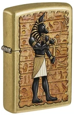 Zippo Lighter: Egyptian God Anubis - Street Brass 81639