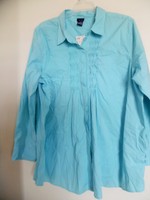 Basic Editions Xl Special Occasion Tunic/ Shirt Button Front Long Slv. Aqua Basic Editions Xl Special Occasion Tunic/ Shirt Button Front Long Slv. Aqua