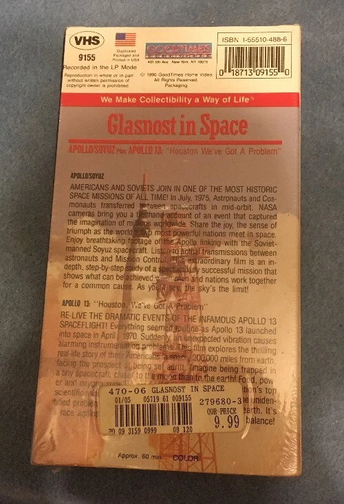 Glasnost In Space Apollo/Soyuz And Apollo 13 1990 VHS SEALED - Image 3 of 4
