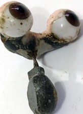 Vintage German Antique Hand Blown Rocker Glass Doll Eyes Brown 10mm WB3-E-110