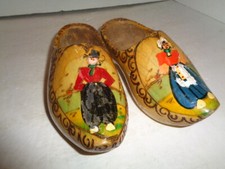 Antique Hand carved Wooden Shoes, Holland, 7" Long, Lot Of Two Items
