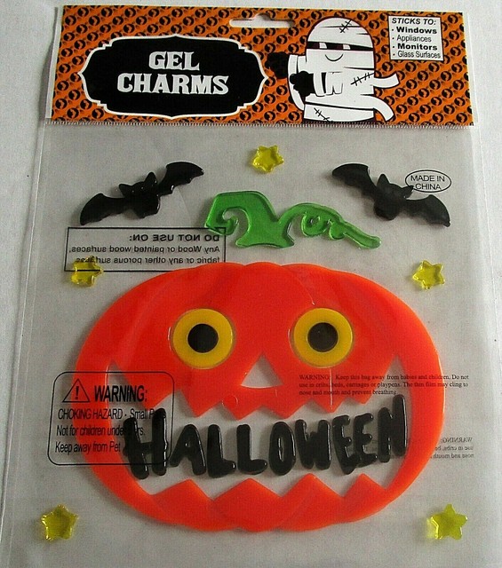 HALLOWEEN Window Gels HALLOWEEN PUMPKIN AND BATS eBay