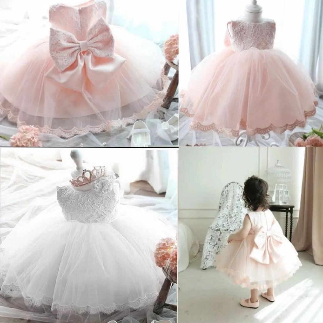 Pink princess christening clearance gowns