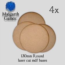 4x Round 130mm MDF Bases Miniature Warhammer Laser Cut 40K FAST SHIPPING