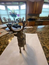 ANTIQUE 1900s AC WILLIAMS CAST IRON REINDEER BANK 6 1/4 INCHES LONG