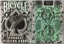 Bicycle SNAKE Skin Print Rider Back Deck Playing Cards Black White Cobra Scales
