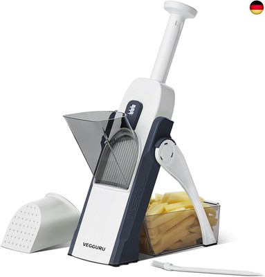VEGGURU Safer Mandoline Food Slicer, Thick Adjustable Vegetable Chopper, Onion