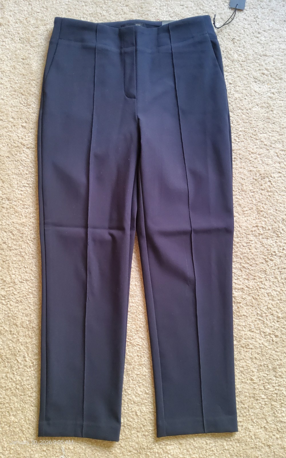 Rachel Zoe Dark Navy Slim Leg Crease Pocket  Pullon Pants Sz 6