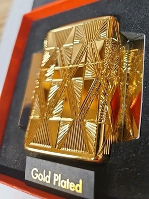 ZIPPO LIGHTER LUXURY DIAMOND GOLD PLATED ARMOR 360° MULTICUT ENGRAVING NEW 