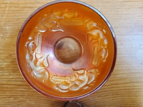 Carnival Glass Fenton GORGEOUS DARK MARIGOLD KITTENS CEREAL BOWL