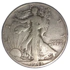 90% Silver - Uncommon - 1943 Mint Mark S Walking Liberty Half Dollar NICE