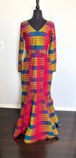 Colorful Vibrant African maxi dress L hitarget Fabric Gahna