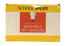 School Smart Red Conical Tip Washable Coloring Art Markers Pack of 12