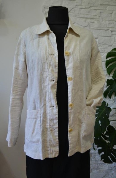 Women Laura Ashley Blazer Beige Linen 40