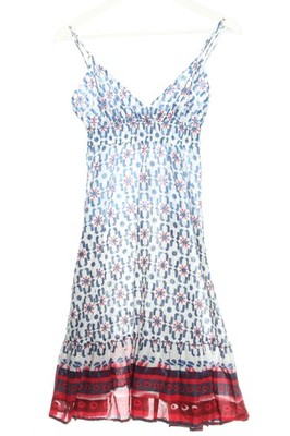 QUIKSILVER Trägerkleid Damen Kleid Gr. DE 36 weiß-blau-rot Casual-Look