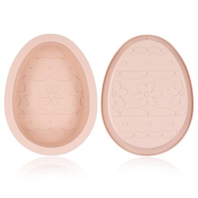 2PCs Silicone Egg Cake Pans, Large Shaped Easter Egg Mould, Candy Trays, DIY ...