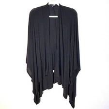 Beyond Yoga One Size OS Wrap Shawl Poncho Black Modal Athleisure USA