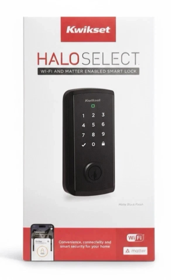 KWIKSET Halo Select WI-FI & Matter Enabled Smart Lock Matte Black 998000-002