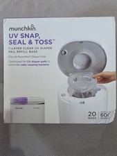 Munchkin UV Snap Seal Toss Clear Refill Bags 20 Count Sealed