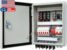 Solar Combiner Box 6 Strings 100A DC Main Circuit Breaker with Power Surge NEW