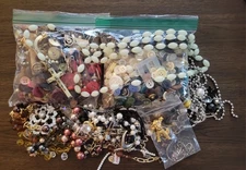 Vintage Junk Drawer Lot Jewelry, Beads. Buttons and Misc 👀 