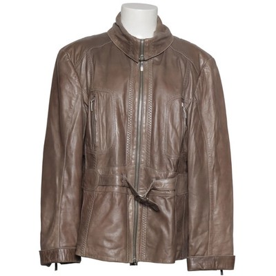 Biba, Lederjacke, Damen, Größe: 46, Braun, Leder, Einfarbig #Au2