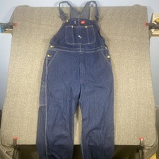 Dickies Indigo Bib Overalls Men's Dark Wash Denim Sz 44x30 Style 83294NB