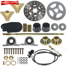 High-end Go Kart Rear Live Axle Kit Sprocket Brake Assembly Chain Hub