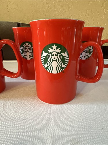4er SET !! NEU Starbucks 2024 Rot Und Grün 10 Unzen Kaffeebecher Teetasse - Bild 2 von 4