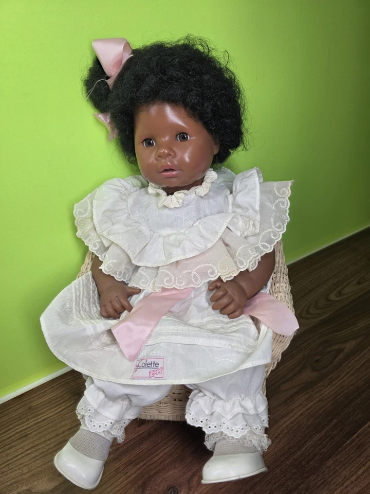 Zapf Creation Colette Babypuppe 55cm Weichkörper Schleife Kleid Vintage Deko - Bild 3 von 3