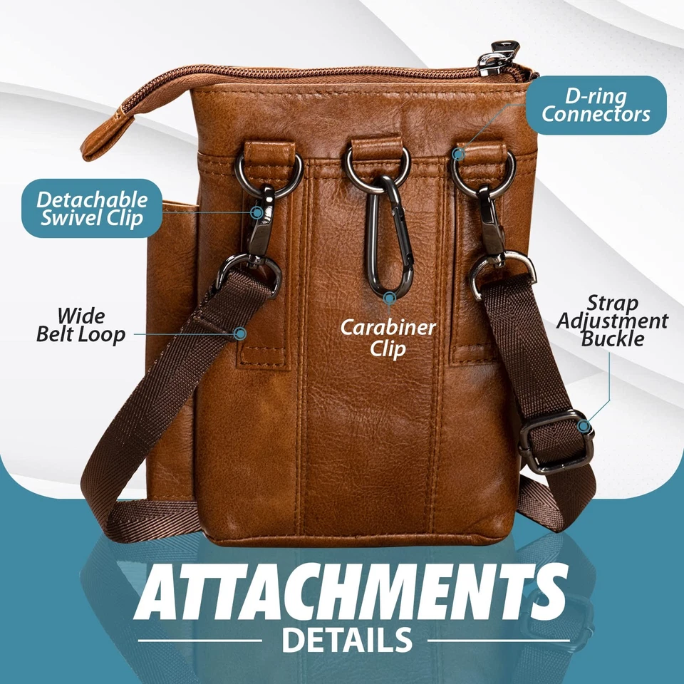 Genuine Leather Cell Phone Holster Fit for iPhone 16 15 14 13 Pro Max Samsung... - Image 4 of 4