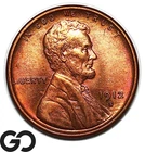 1912-S Lincoln Cent Wheat Penny, Beautiful Red, Solid Gem BU++ RD Better Date!