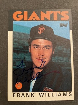 Autograph 1986 Topps Frank Williams Giants STRAY INK auto 341 USPS Ground Adv