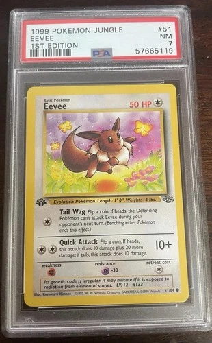 1999 Pokemon Jungle 1st Edition #51 Eevee 51/62 First Edition PSA 7 NM